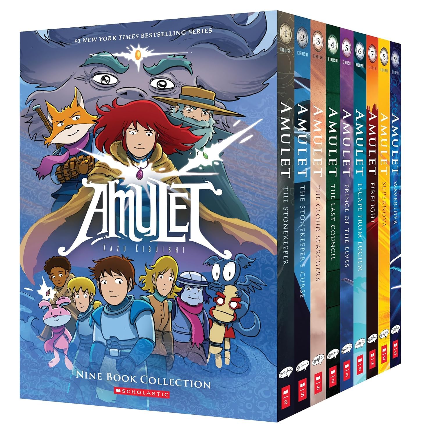 Amulet 1-9 Box Set (The Stonekeeper;The Stonekeeper's Curse; The Cloud Searchers; The Last Council; Prince of the Elves; Escape from Lucien; Firelight; Supernova; Waverider Amulet)