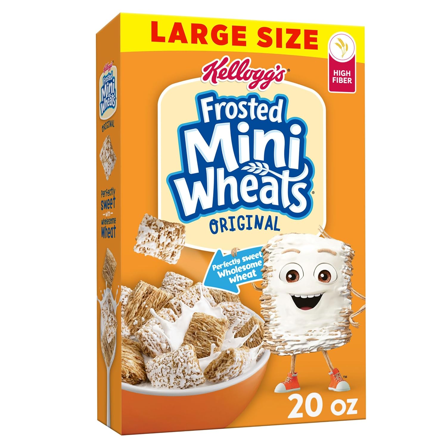 Kellogg's Frosted Mini-Wheats Breakfast Cereal, Kids Cereal, Family Breakfast, Large Size, Original, 20oz Box (1 Box)