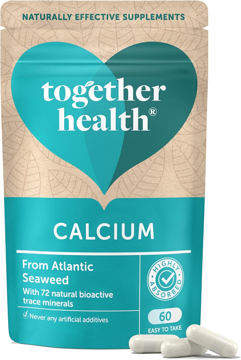 Calcium – Together Health – Seaweed-Based Calcium – 72 Trace Minerals – Vegan Friendly – Made in The UK – 60 Vegecaps