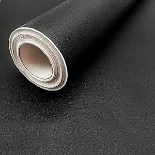 118"x17.7" Black Peel and Stick Wallpaper Solid Contact Paper Pure Wall Paper with Self Adhesive and Removable, Shelf Liner Decorative Walls Decal Vinyl Roll