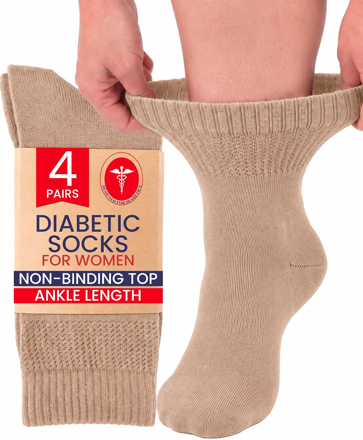Hugh Ugoli Diabetic Ankle Socks for Women, Bamboo, Thin, Seamless, 4-8 Pair
