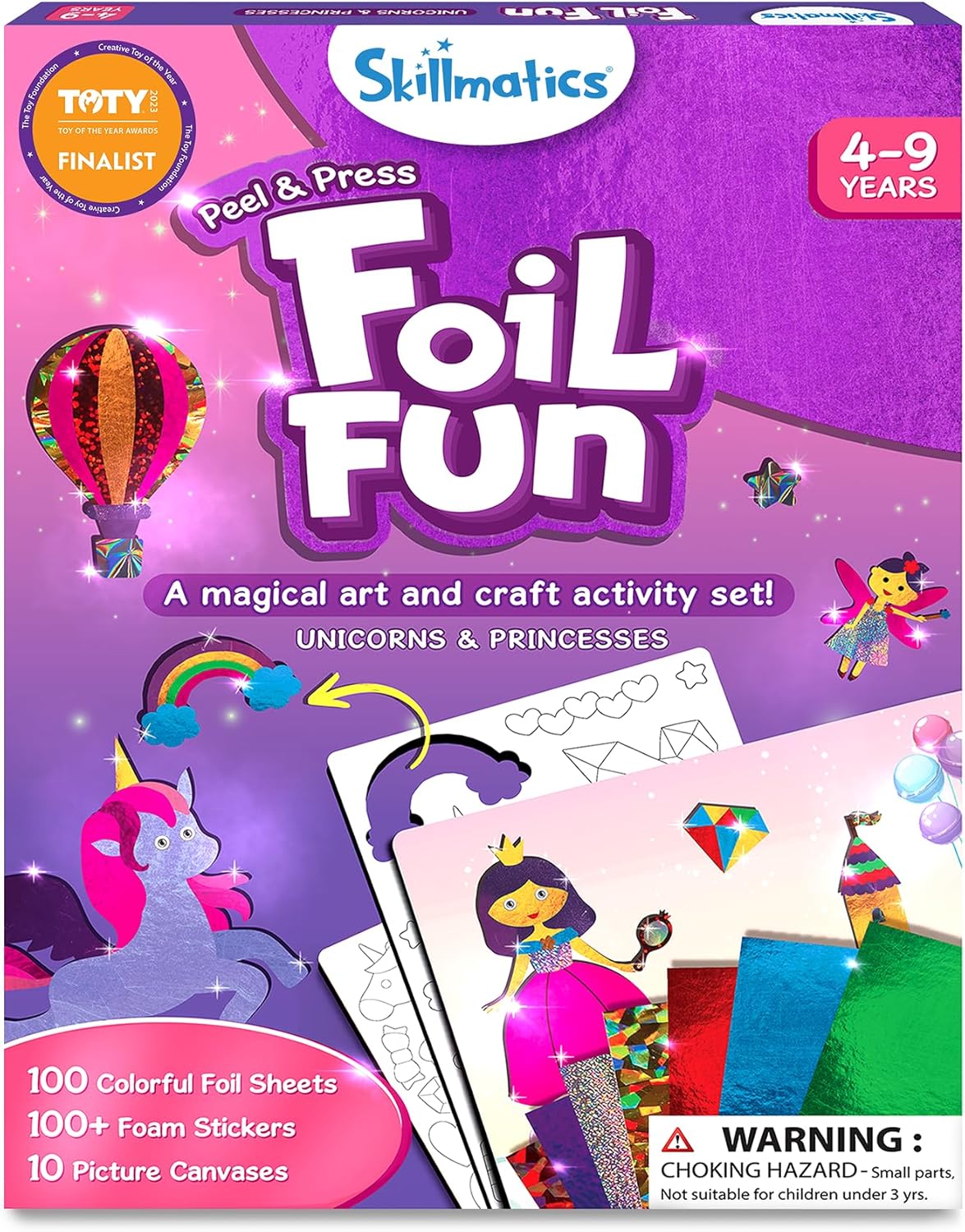 Skillmatics Foil Fun - Unicorns & Princesses, No Mess Art for Kids, Craft Kits & Supplies, DIY Creative Activity, Travel Toys, Gifts for Ages 4, 5, 6, 7, 8, 9
