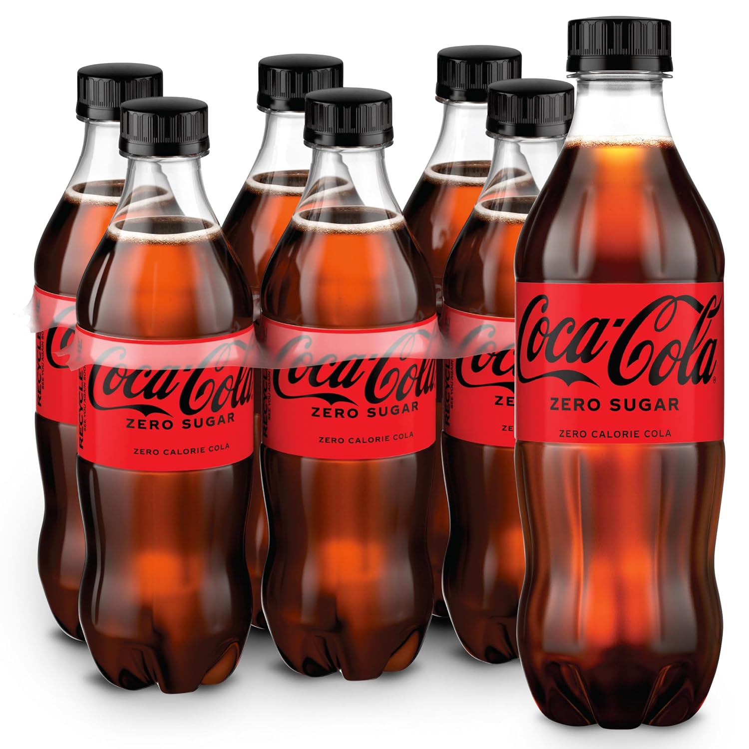 Coca-Cola Zero Sugar Soda Soft Drink Bottles, 16.9 fl oz, 6 Pack