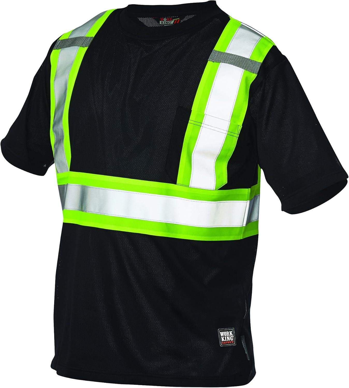 Work King Men's Safety Crew Neck Short Sleeve High Visibility T-Shirt