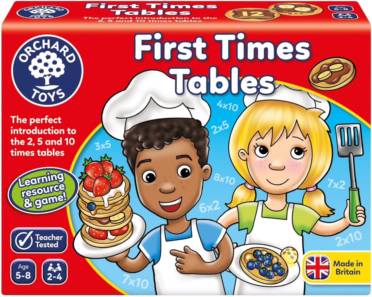 Orchard Toys First Times Tables, Helps Teach 2, 5 and 10 Times Tables, Multiplication, Perfect for children age 5-8, Educational Maths Game