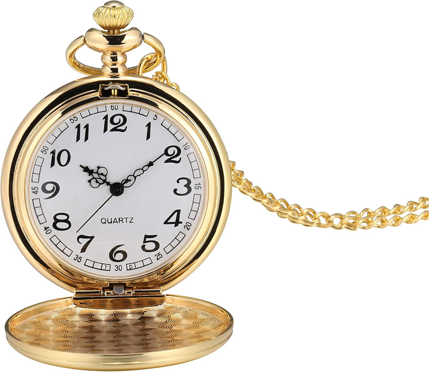 I-MART Smooth Vintage Pocket Watch with Chain (Gold)