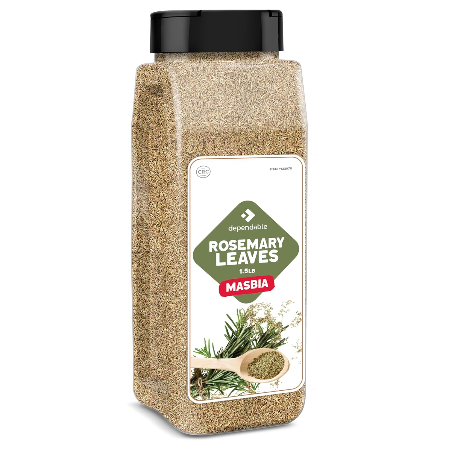Dependable Foods Rosemary Leaves Cut & Sifted – 1.5 Lb. Jar - Kosher, Rosemary Herb Spice - Non-GMO, Gluten-Free Seasoning Perfect for Roasted Meats, Poultry, Vegetables & Savory Baked Goods