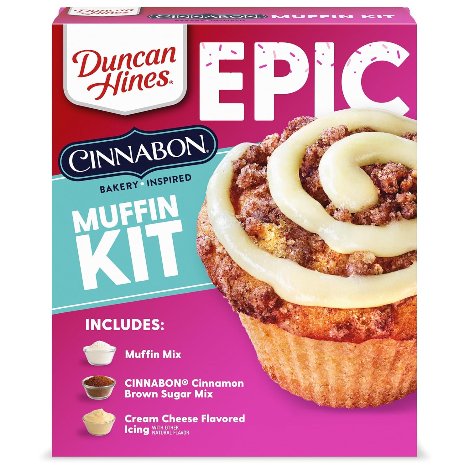 Duncan Hines Epic Cinnabon Bakery Inspired Muffin Kit, 32.42 oz.