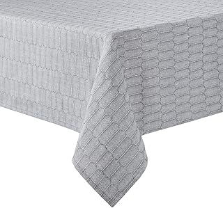 Martha Stewart Honeycomb Tablecloth, 60"x120", Charcoal Grey