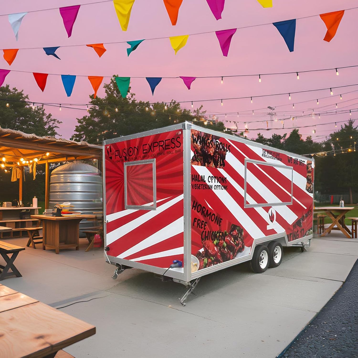 Food Truck with Full Equipment, Customized Food Trailer for Sale, Mobile Restroom Trailer Shipping Container