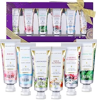 spa luxetique Hand Cream Hand Cream Set Gift for Women Hand Lotion with Natural Aloe and Vitamin E for Dry Skin Mini Travel Size Scented Hand Lotion for Women Birthday Gifts| 6 x 1.0 oz/30ml