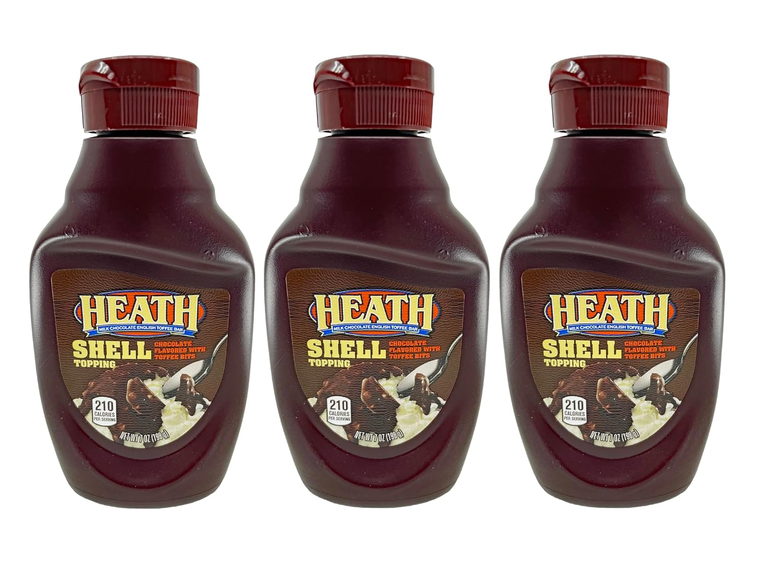 Heath Shell Topping, 7-Ounce Bottle (Pack of 3)