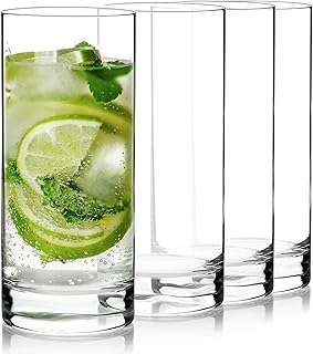 Luigi Bormioli Classico Set of 4 Beverage Glasses, 16.25 Oz. Cocktail Glass, Made in Italy Drinking Glasses, Crystal SON-hyx Glass, Dishwasher Safe