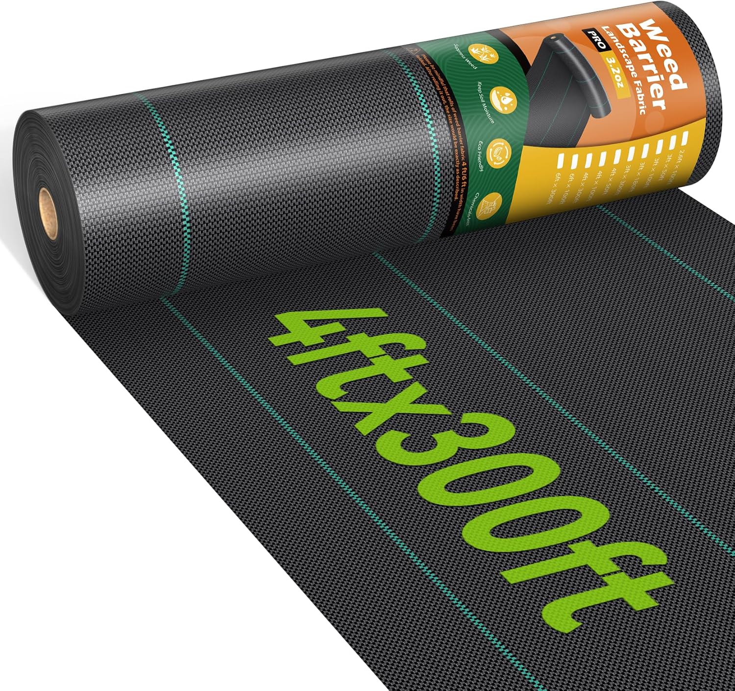 iropro Weed Barrier Fabric 4ft x 300ft Heavy Duty Landscape Fabric