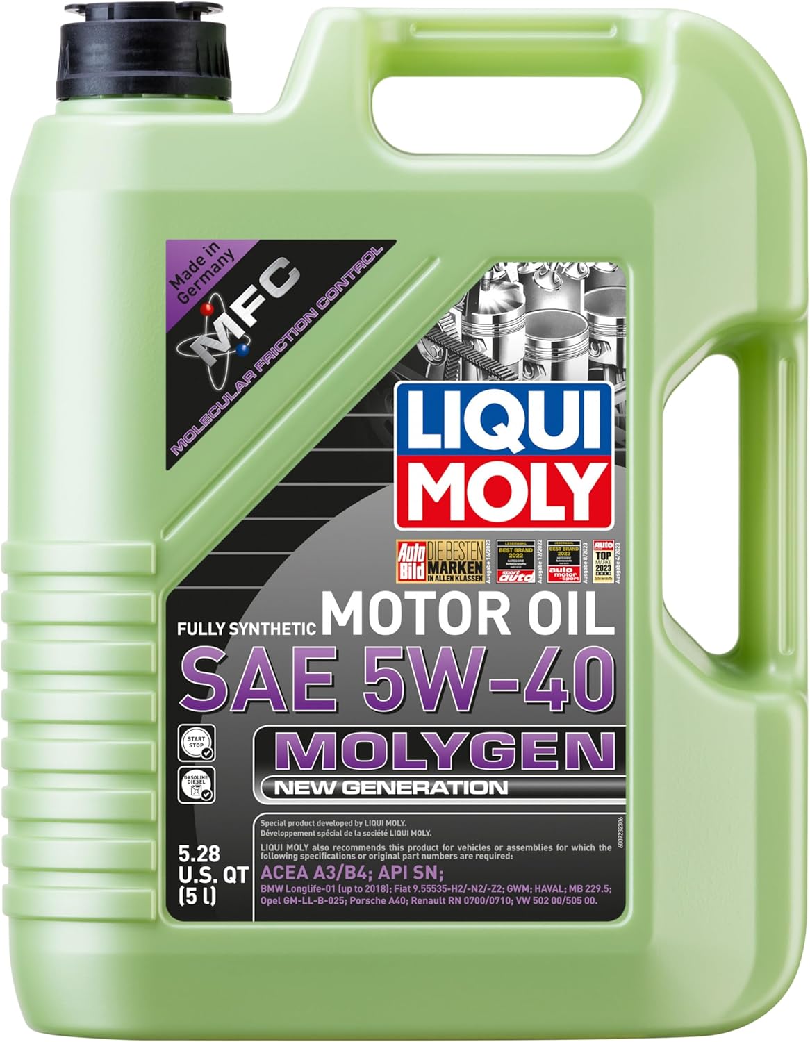 LIQUI MOLY Molygen New Generation 5W40 | 5 L | Fully synthetic engine oil | SKU: 20232 | 1 Pack