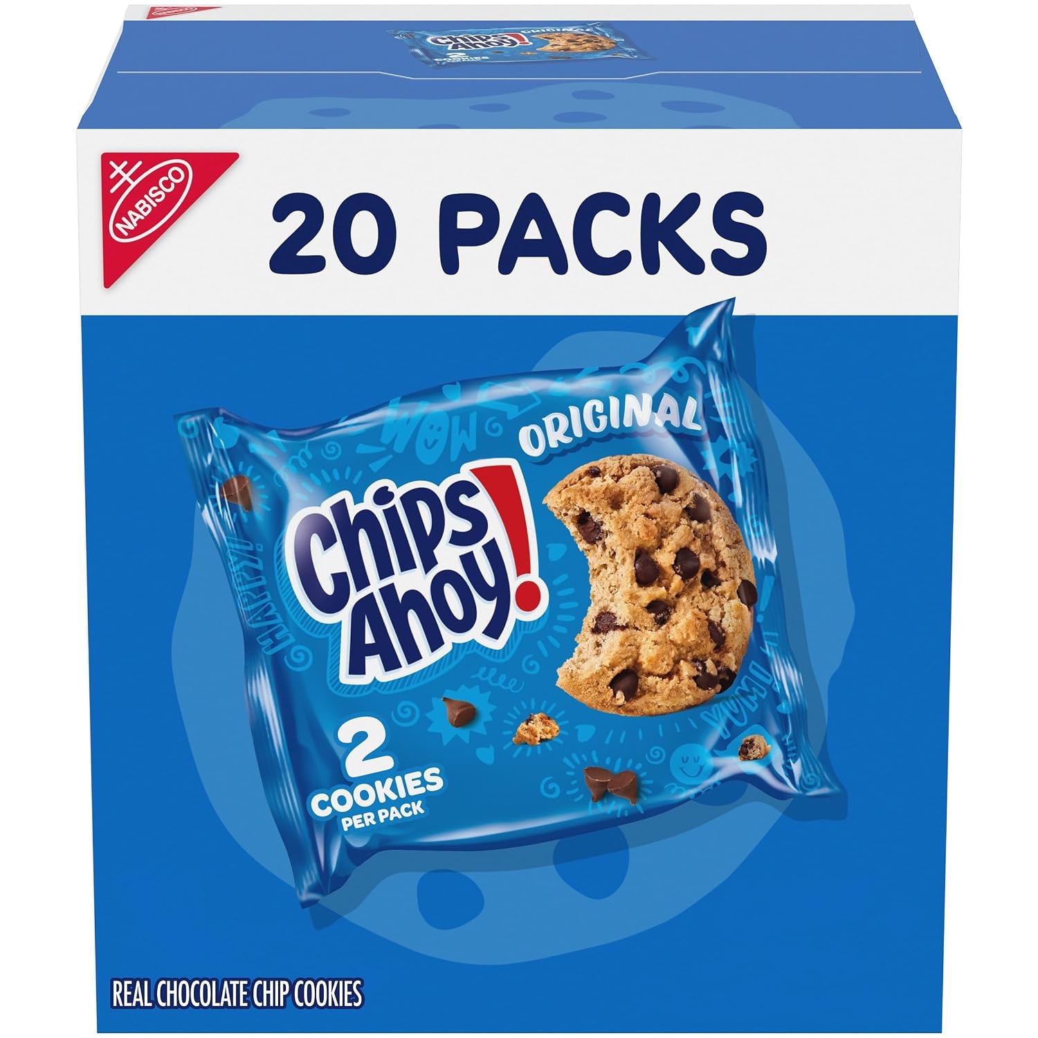 CHIPS AHOY! Original Chocolate Chip Cookies, 20 Snack Packs