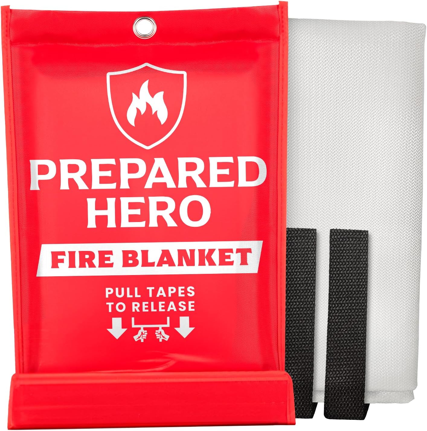 Prepared Hero Emergency Fire Suppression Blanket - 1 Pack, 40” x 40” Fiberglass Fire Blanket for Kitchen & Home
