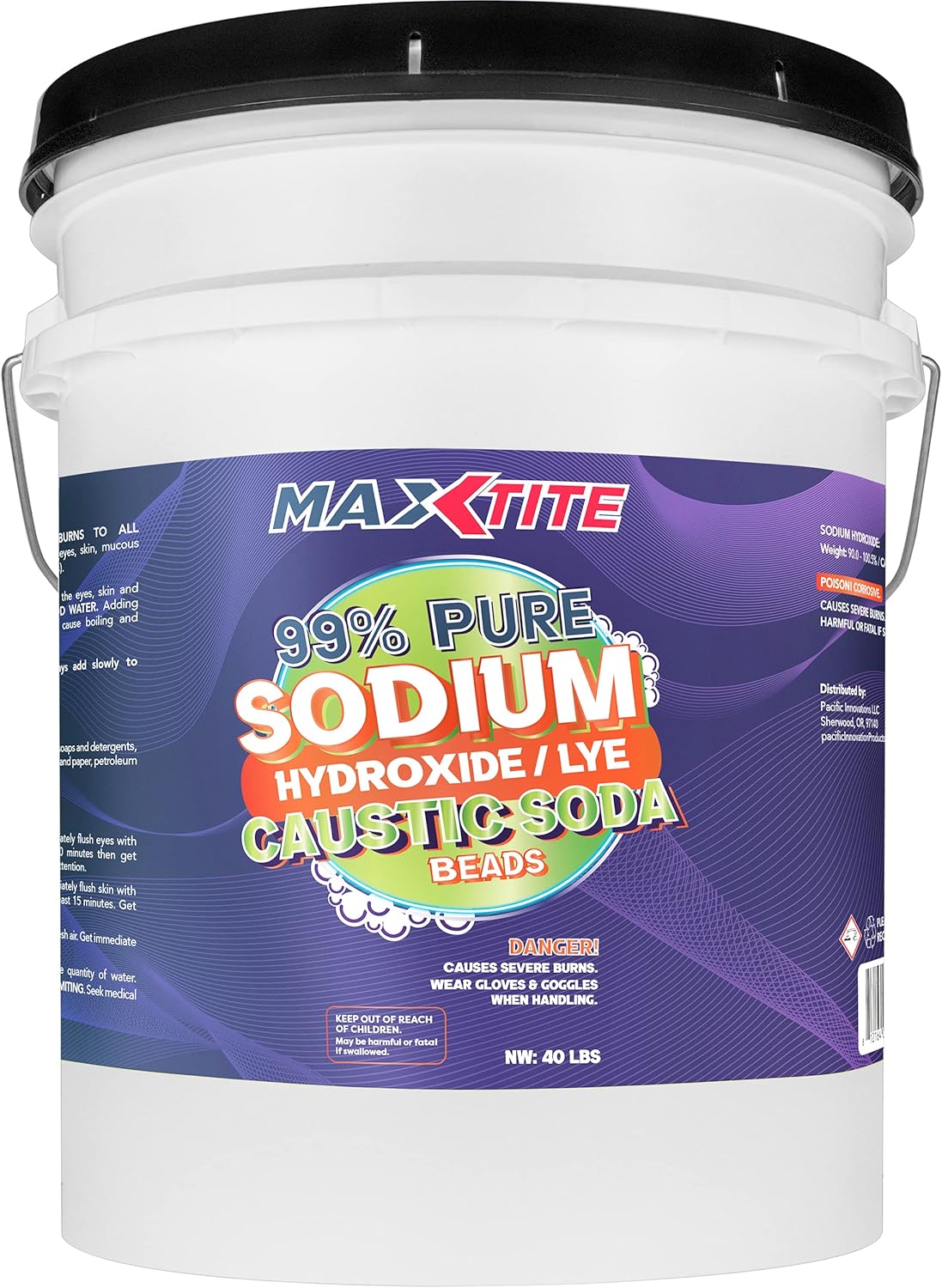 MaxTite Caustic Soda Beads 99% Pure (40lbs)