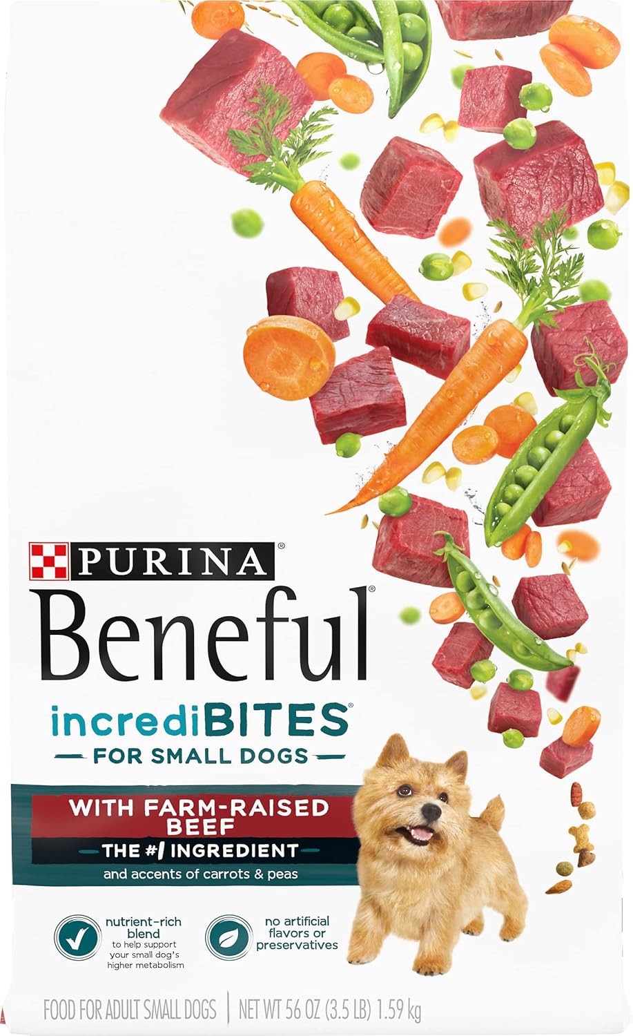 Beneful, Small Dog IncrediBites with Farm-Raised Beef Dog Food, 56 Ounce