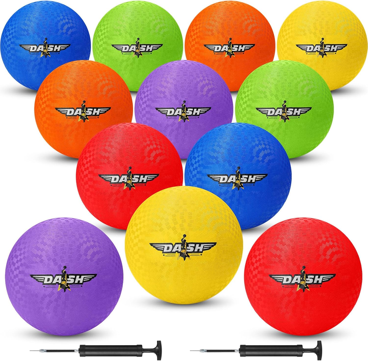 Jerify 8.5 Inches Playground Balls Kickball Bulk, Colorful Inflatable Sports Bouncy Balls, Dodgeball, Kickball for Official Play and School, Fun Indoor and Outdoor Toys and Gift