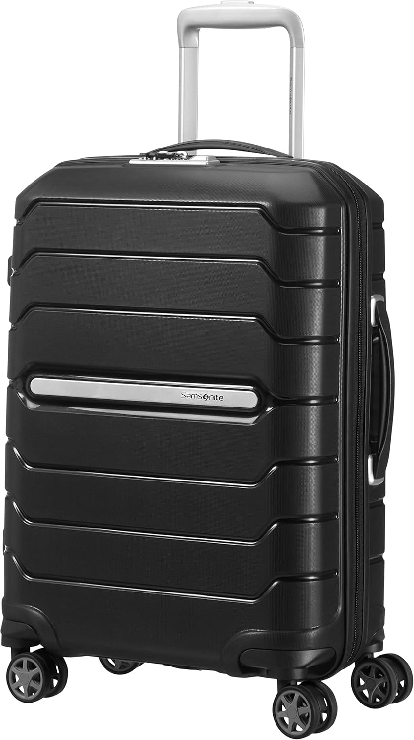 Samsonite Flux - Spinner S, Expandable Hand Luggage, 55 cm, 37/44 L, Black (Black)