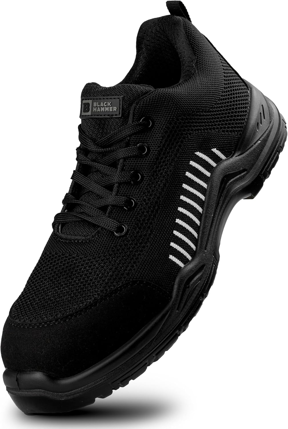 Black Hammer Safety Trainers Mens Composite Toe | Lightweight, Slip & Puncture Resistant, Comfortable Professional Grade Trainer Work Shoe S1P SRC 2222