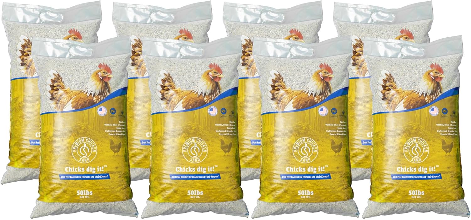 8-Pack of 50 lb Bags (400lbs Total) - Odor Eliminating Bedding for Coop, Nesting Boxes & Runs - Poultry Farming Supplies and Accessories for Chicks and Chickens