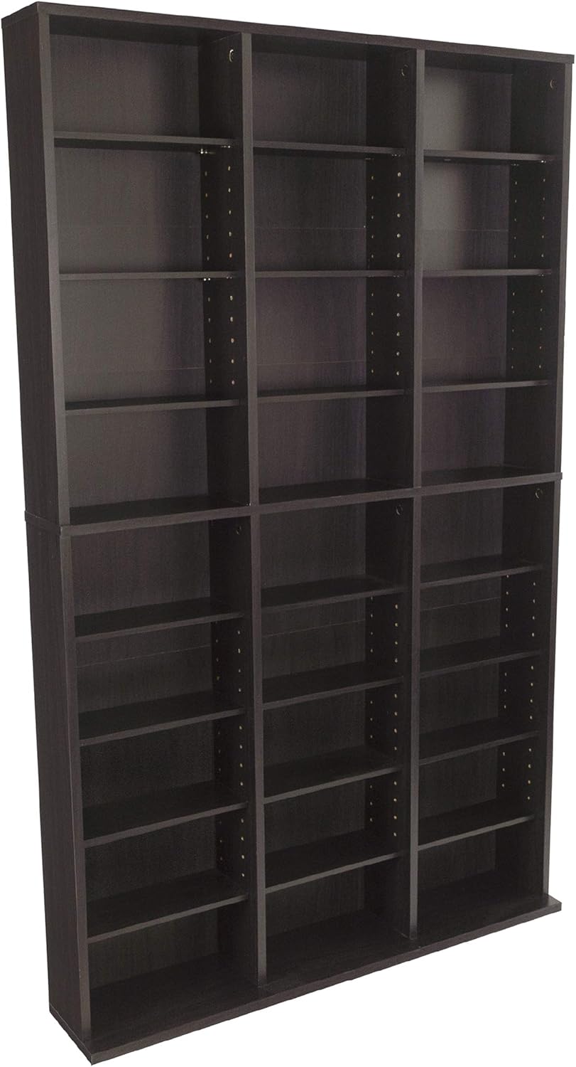 Atlantic Oskar 1080 Media Storage Cabinet – Protects & Organizes Prized Music, Movie, Video Games or Memorabilia Collections, PN 38435714 in Espresso
