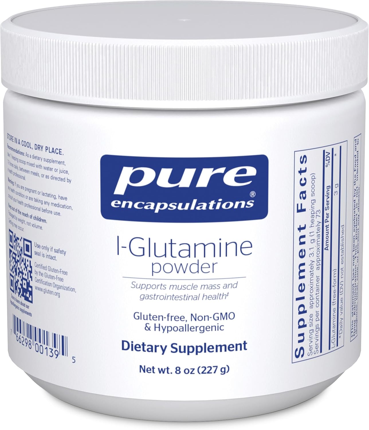 Pure Encapsulations L-Glutamine Powder, 8 Ounces
