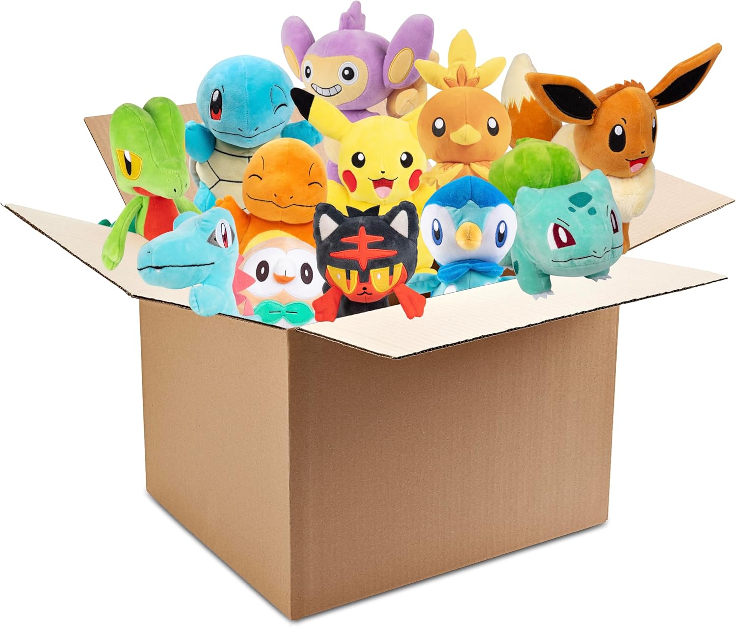 Pokemon 8" Plush Mystery Blind Box 5-Pack - Receive 5 Assorted Figures - Officially Licensed - Authentic Stuffed Animal Toy - Styles Vary - Holiday Christmas Stocking Stuffer Gift for Kids - 2+