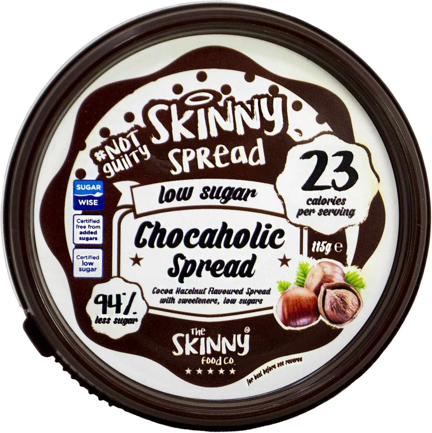 The Skinny Food Co. Chocaholic Hazelnut Flavoured Spread, 400g, Chocolate, 1 Count
