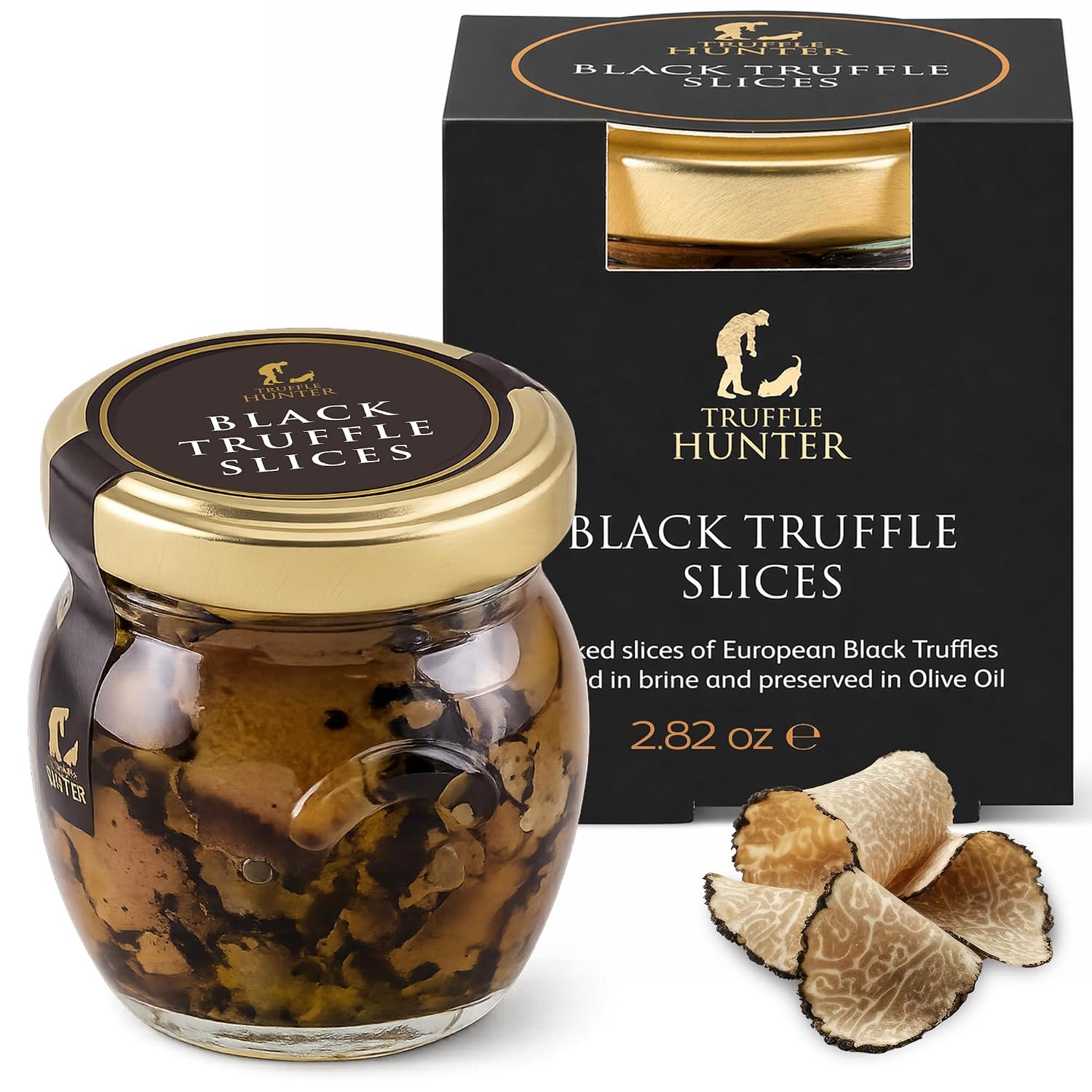 TruffleHunter - Black Truffle Slices - Preserved Truffles in Extra Virgin Olive Oil - 2.82 Oz