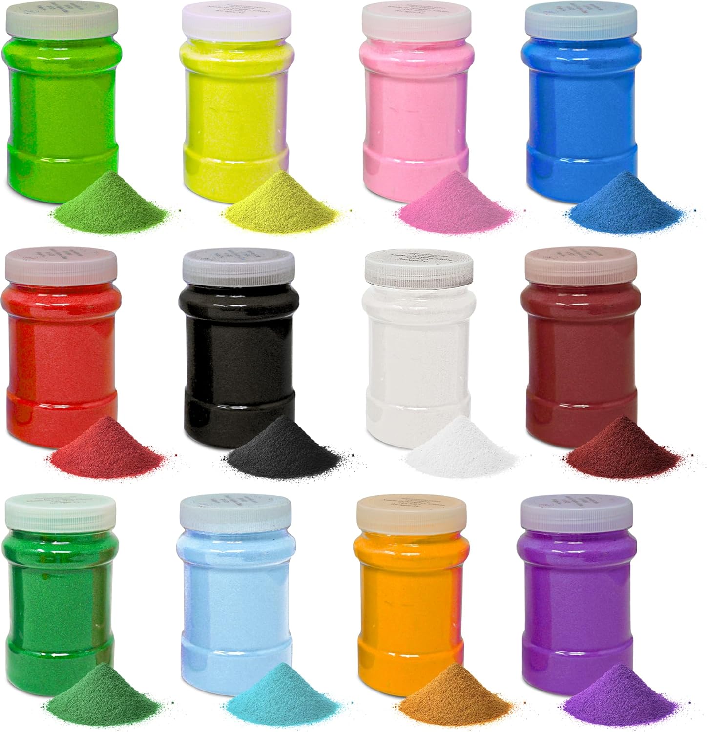 4E's Novelty 16.5 Pound Colored Sand for Crafts, 12 Sand Art Colors 22 oz Each, Non-Toxic Craft Sand Colored with Storage Container, Non Toxic Teachers Classroom Supplies Tool Color Sands for Kids