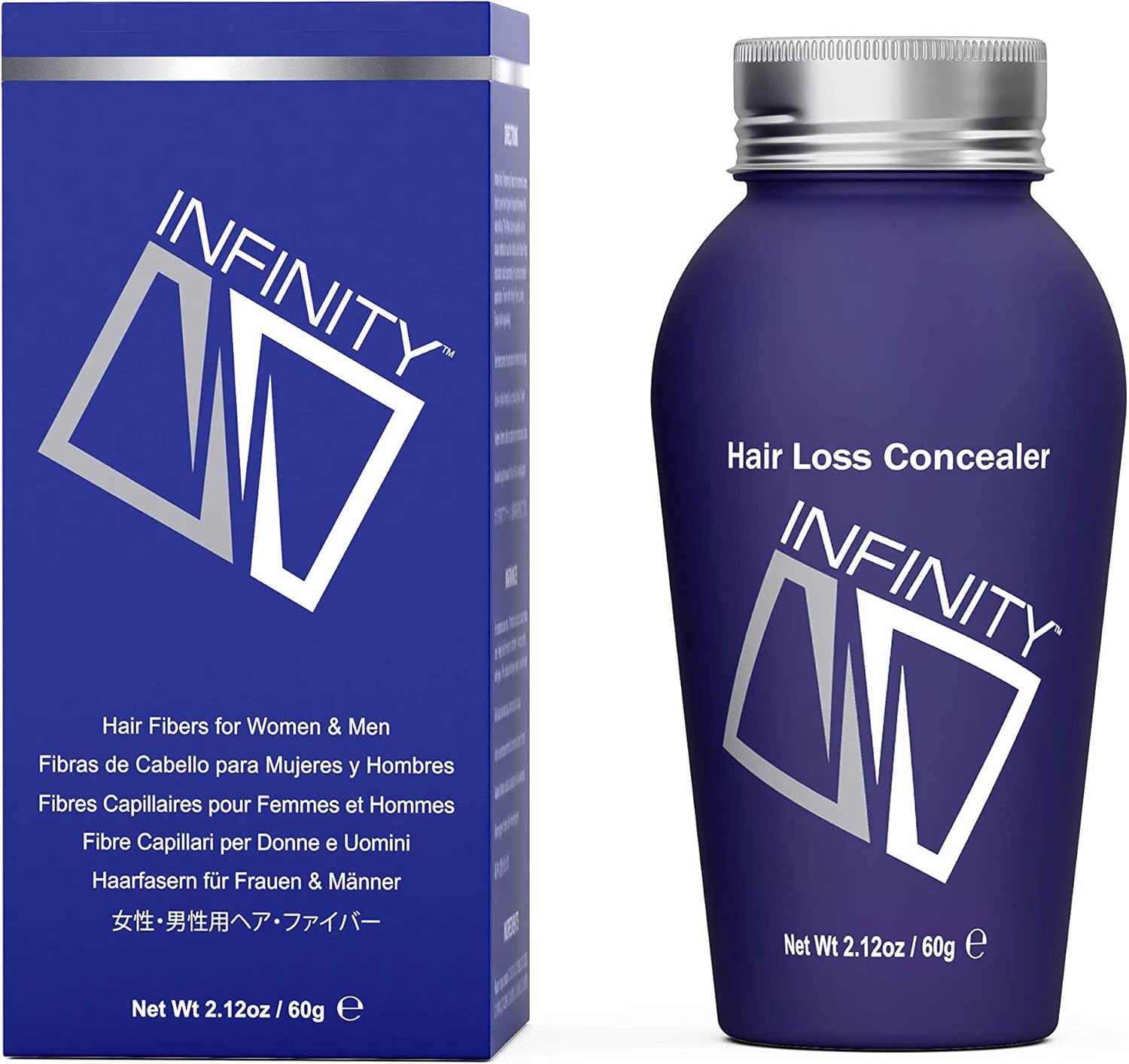 INFINITY Hair Fibres Light Brown for Thinning Hair for Women & Men - 100% Undetectable Hair Building Fibre Powder - Conceal Hair Loss in 15 Seconds, 60g