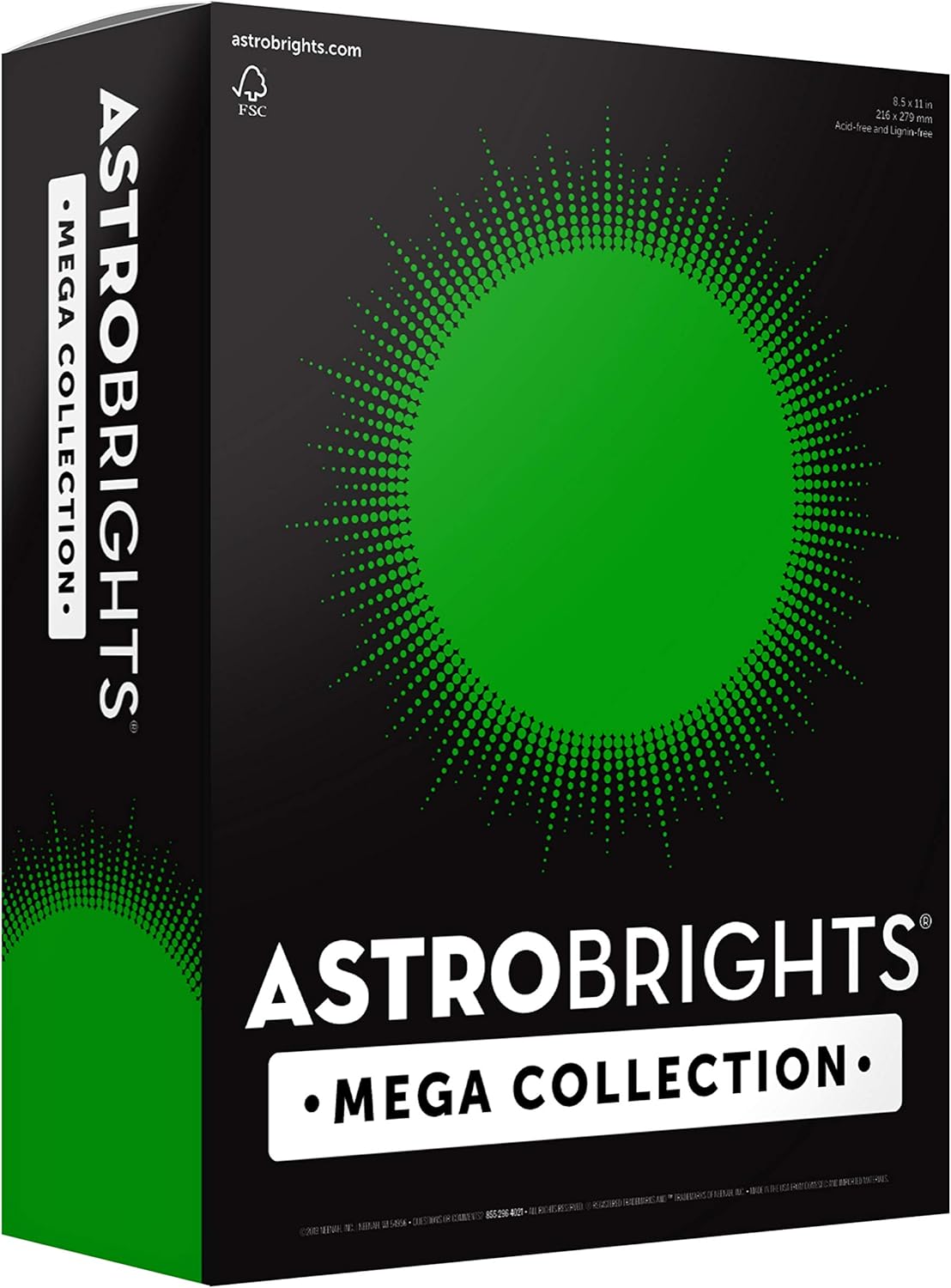 Astrobrights Mega Collection, Colored Cardstock, Ultra Green, 320 Sheets, 65 lb/176 gsm, 8.5" x 11" - MORE SHEETS! (91678)