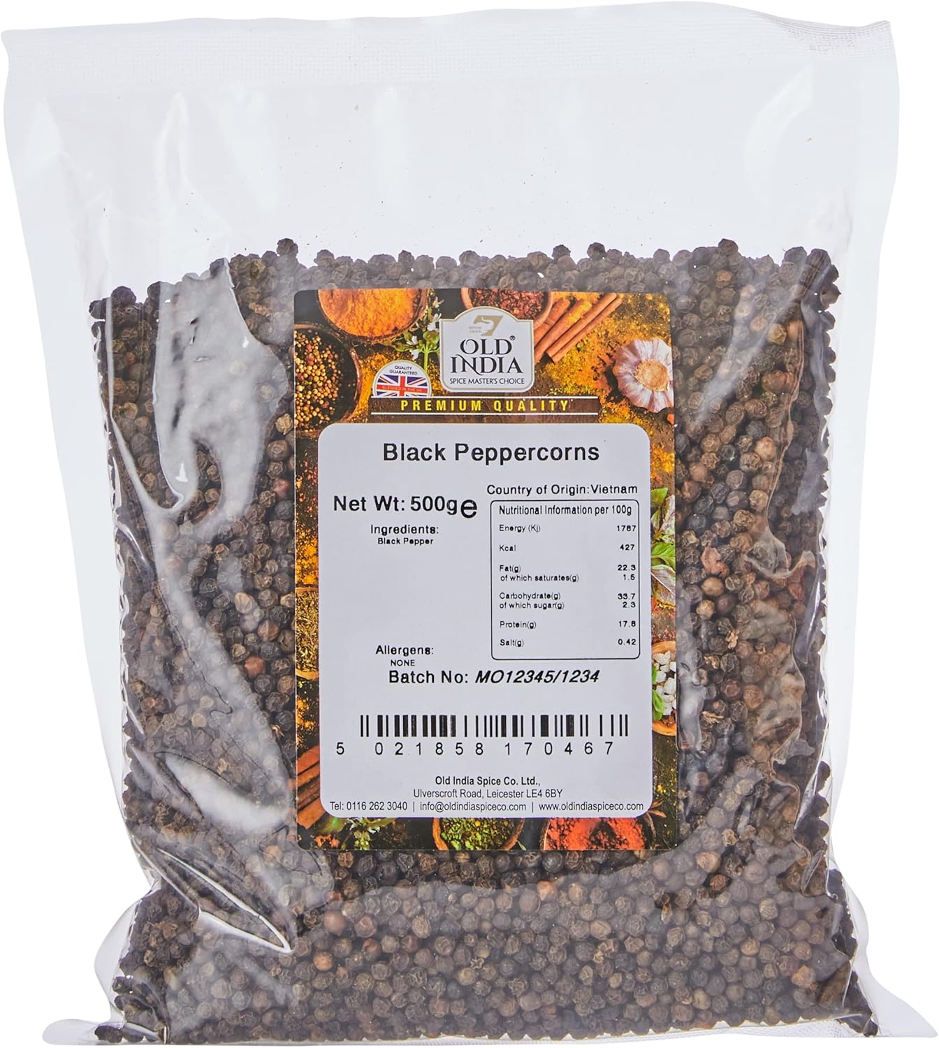 Old India Black Peppercorns 500g