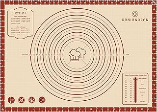 Silicone Baking Mat,28" x 20" Extra Thick Large Non Stick Sheet Mat with Measurement Non-slip Dough Rolling Mat,Reusable Food Grade Silicone Counter Mat for Making Cookies,Macarons,Bread and Pastry