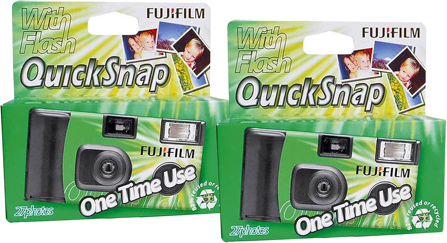 Fujifilm Superia Xtra 400 VV Type 27 Exp QuickSnap Disposable Camera x2 Pack