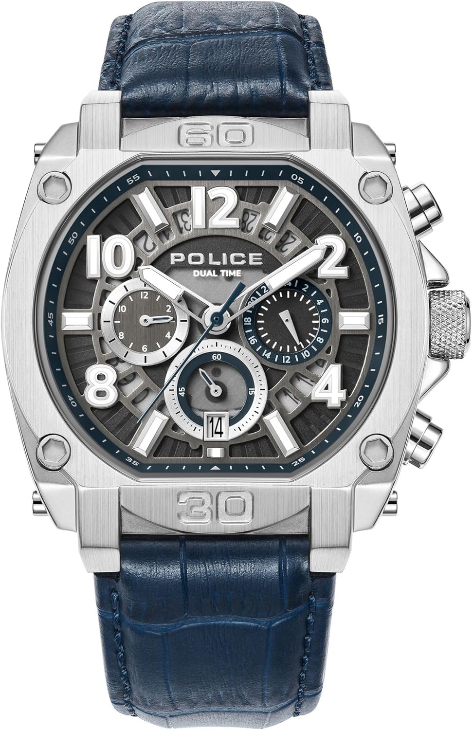 Police Men Analog Quartz Watch with Leather Strap PEWJF0021901