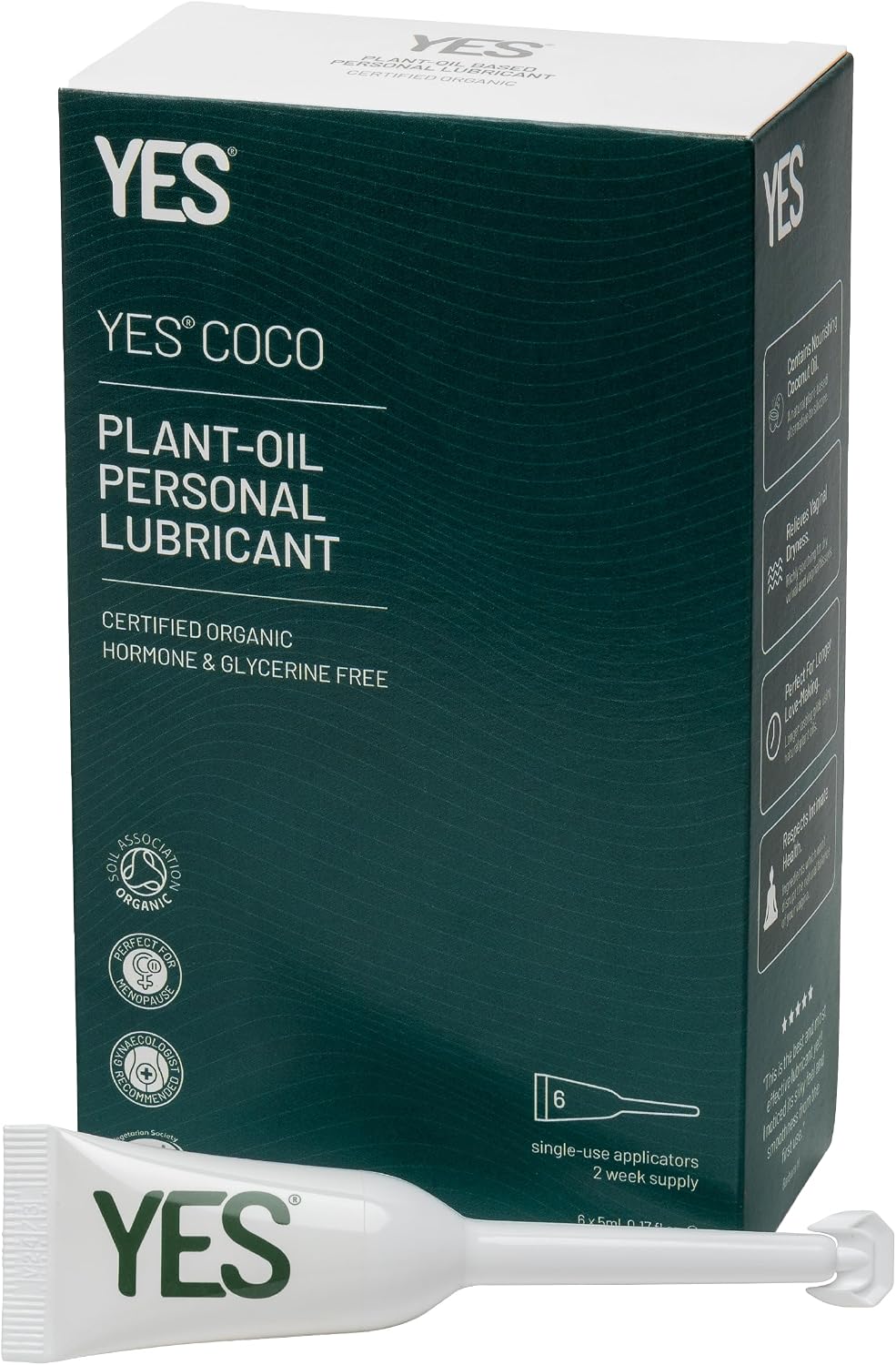 YES® Coco Coconut Oil Personal Lubricant, Organic, Silicone-Free (6x5ml)