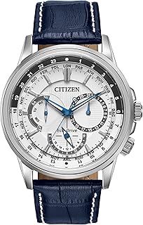 CITIZEN Men's Classic Calendrier Eco-Drive Watch, 12/24 Hour Time, 3-Hand Day and Date, Anti-Reflective Mineral Crystal, Luminous Hands