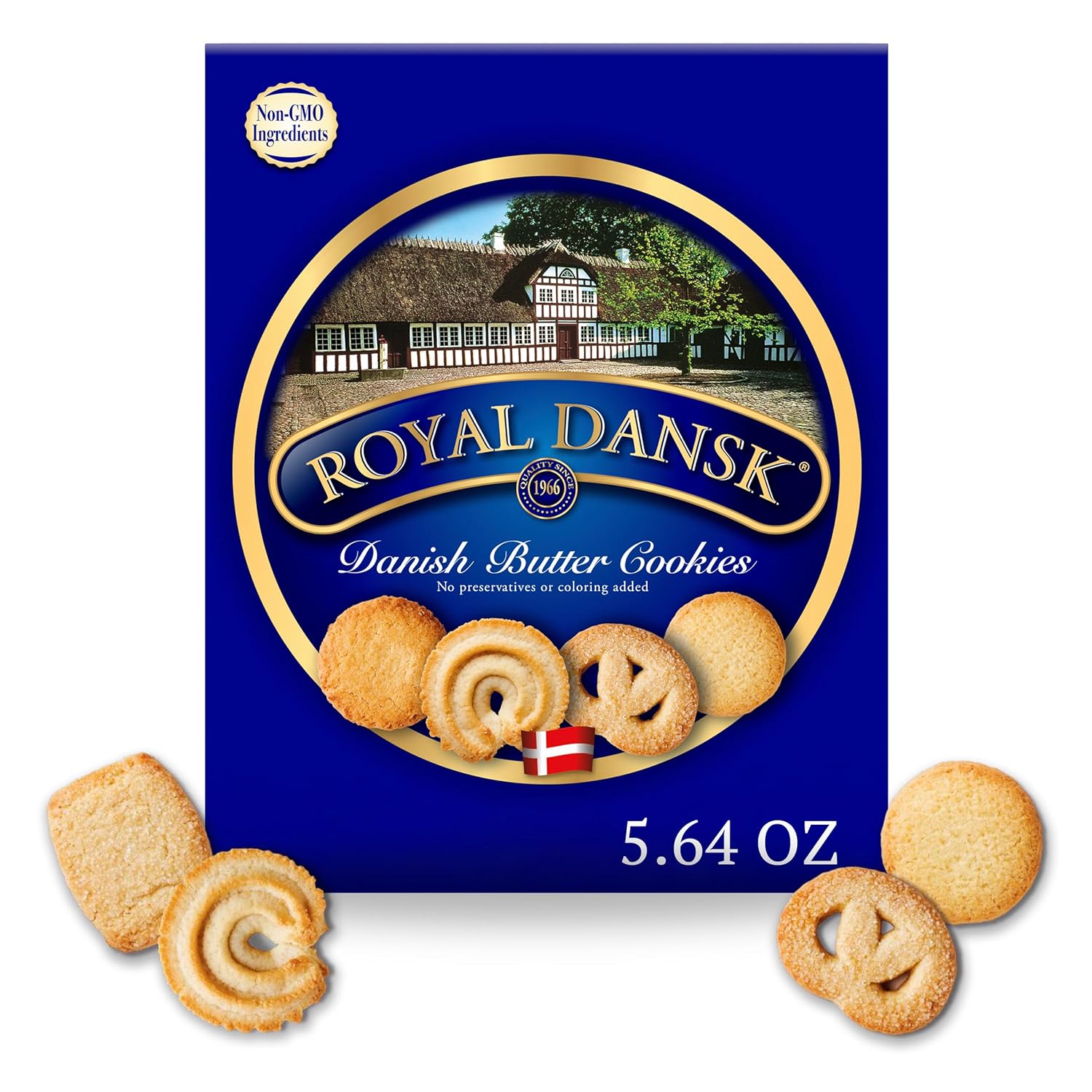 Royal Dansk Danish Butter Cookies, Premium Assorted Cookies, Great for Sharing and Gifting, 2 Packs, 5.64 oz