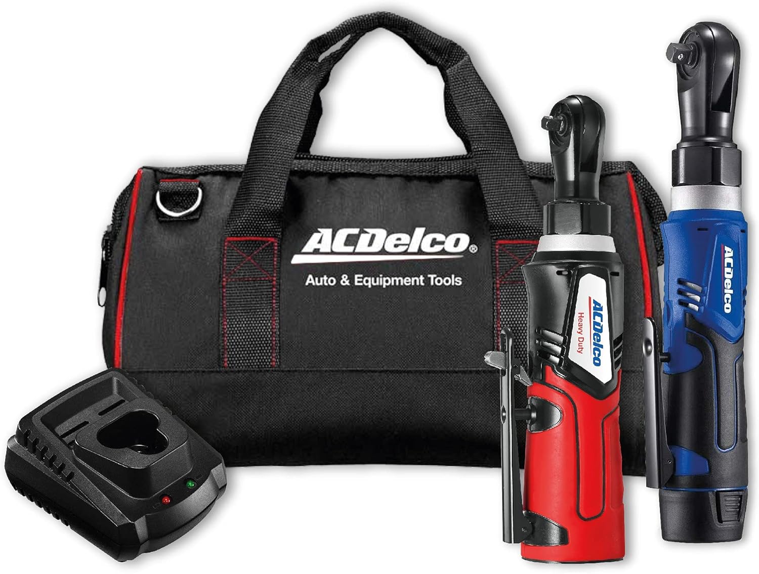 ACDelco ARW1209-K9 G12 Lithium-Ion 12V (10.8V) Electric 3/8" & 1/4" Cordless Ratchet Wrench Power Tool Combo Kit | Tool Set Includes x1 Battery Pack, Charger & Canvas Bag