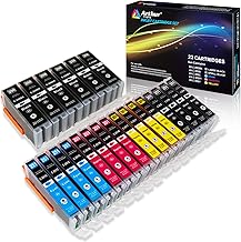 Arthur Imaging Compatible Ink Cartridge Replacement for Canon Pgi-250Xl CLI-251XL for Use with Pixma MX922 MG5520 (6 Large Black, 4 Small Black, 4 Cyan, 4 Yellow, 4 Magenta, 22-Pack)