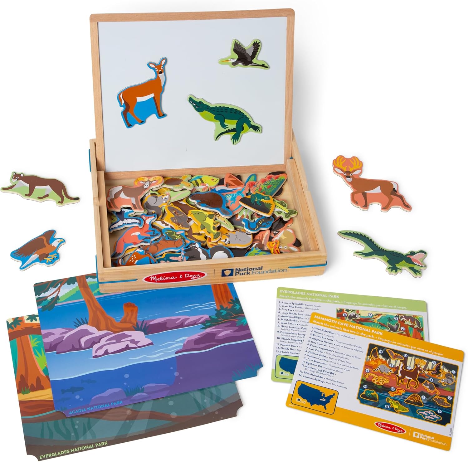 Melissa & Doug National Parks Wooden Picture Matching Magnetic Game Kids Animal Magnets Activity for Boys and Girls Ages 3+ - FSC-Certified Materials