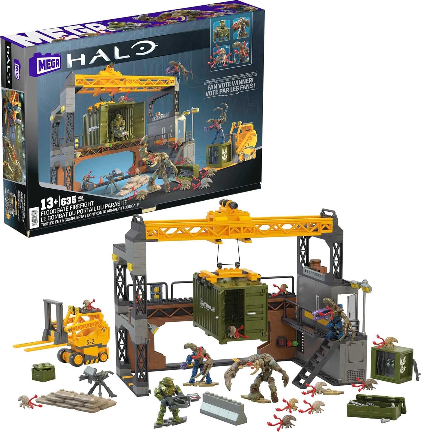 MEGA Halo Infinite Toys Building Set for Kids, Floodgate Firefight with 634 Pieces, 4 Poseable Micro Action Figures and Accessories, Toy Ideas