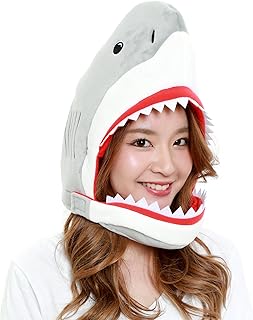 CLEVER IDIOTS INC Animal Head Mask - Plush Costume Halloween Parties & Cosplay (Shark)
