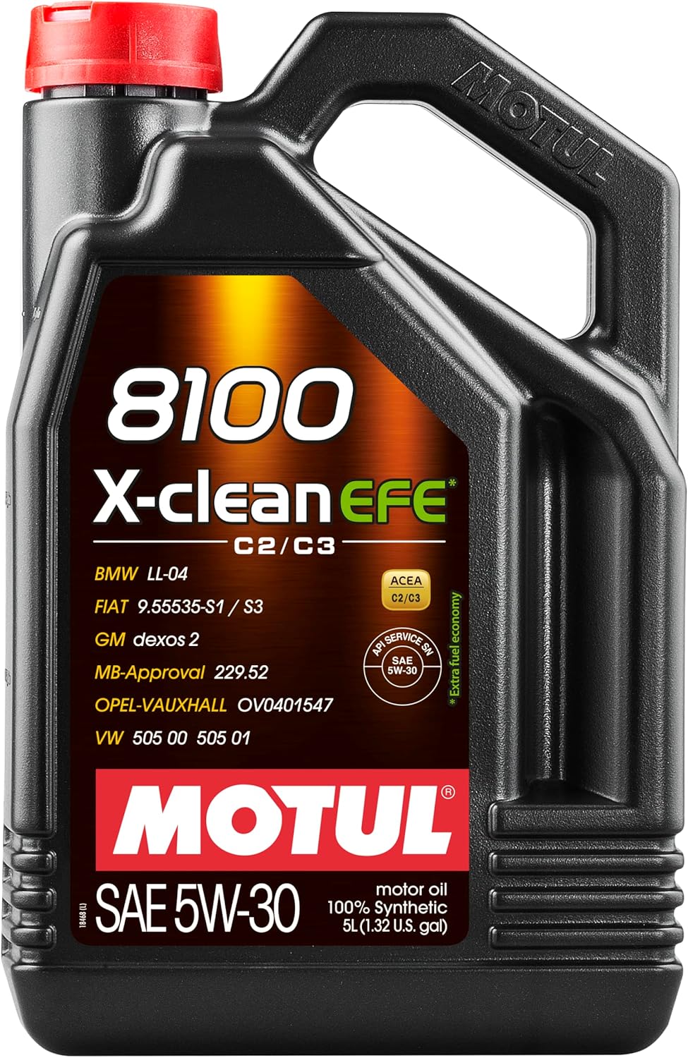 Motul 109471 | Motul 8100 X-clean EFE 100% Synthetic Lubricant for Petrol & Diesel Vehicles - Euro 4, 5 & 6 | Viscosity SAE J 300, 5W-30 | 5 Litres