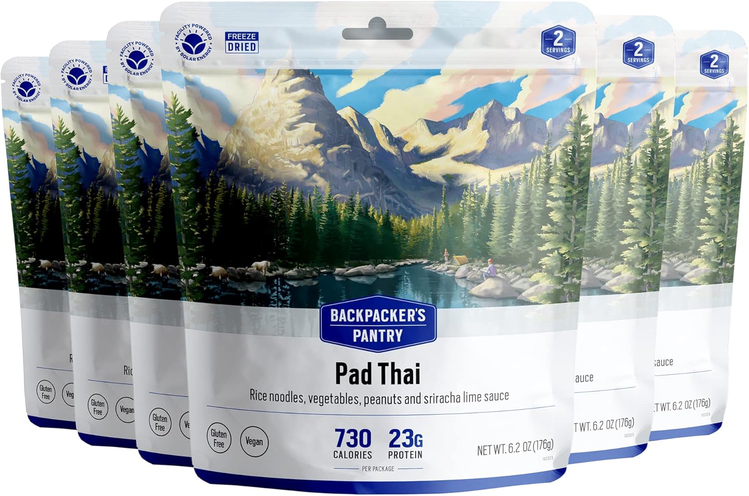 Backpacker's Pantry Pad Thai - Freeze Dried Backpacking & Camping Food - Emergency Food - 23 Grams of Protein, Vegan, Gluten Free