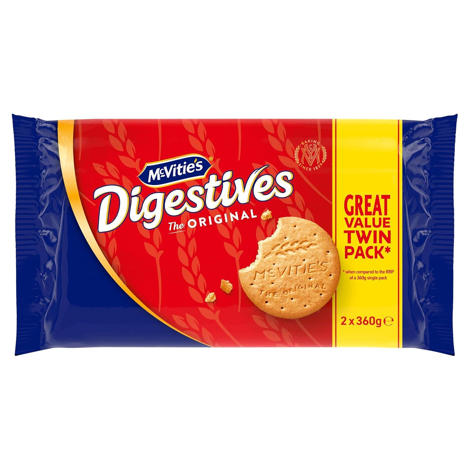 McVitie's Digestives The Original, Twin 2 x 360g (Pack of 1)
